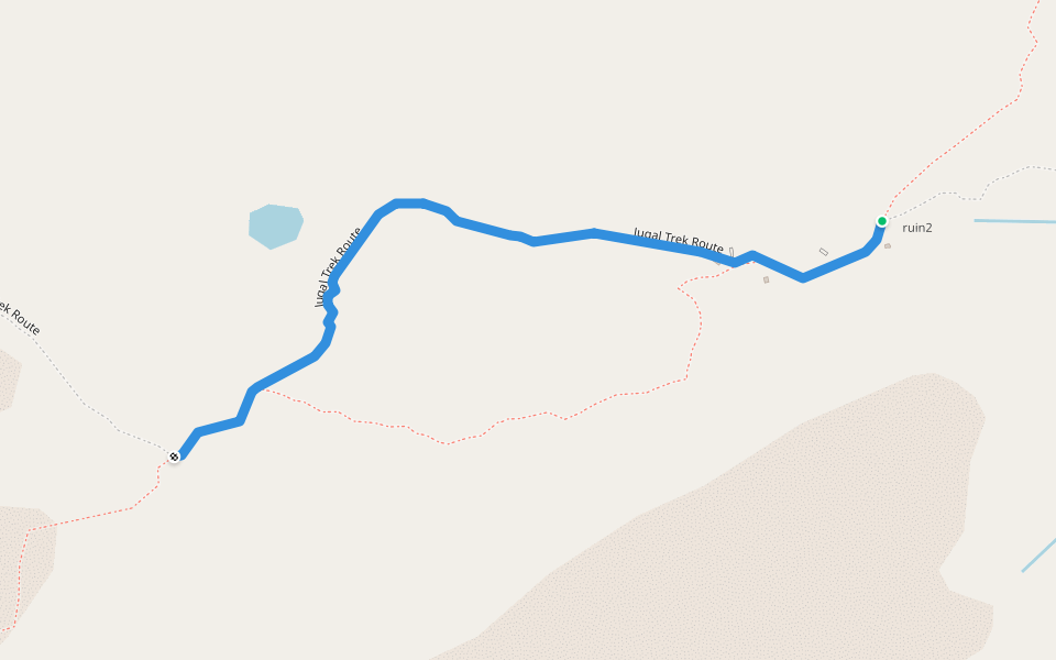 Jugal Trek Route walking route map in Gumba