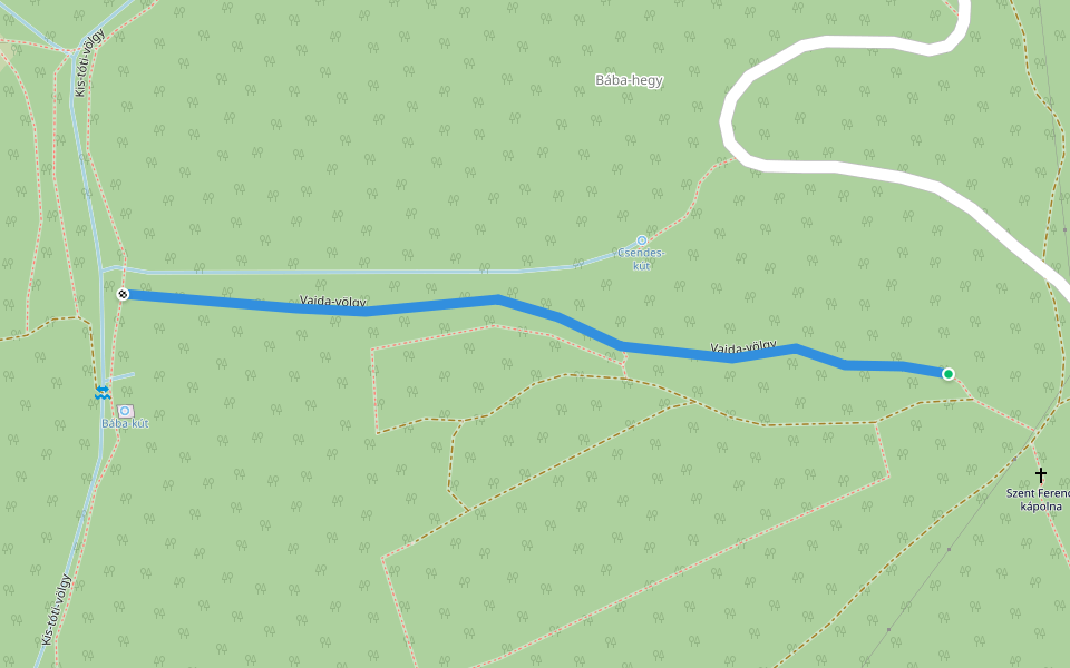 Vajda-völgy walking route map in Hosszúhetény