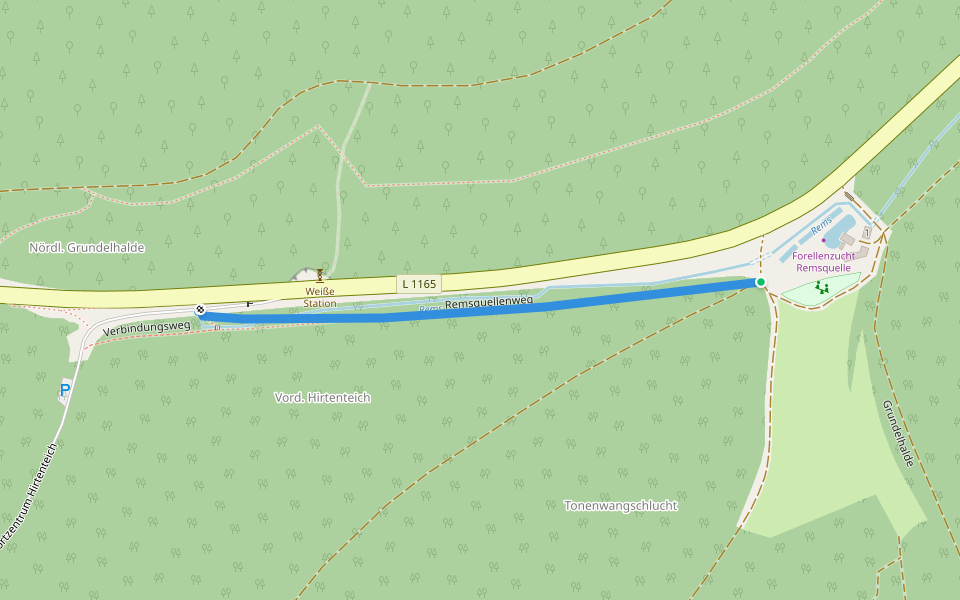 Remsquellenweg walking route map in Essingen