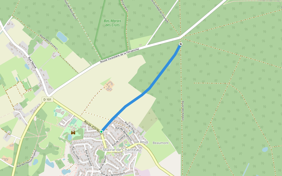 Chemin de Chanteloup walking route map in Chanteau