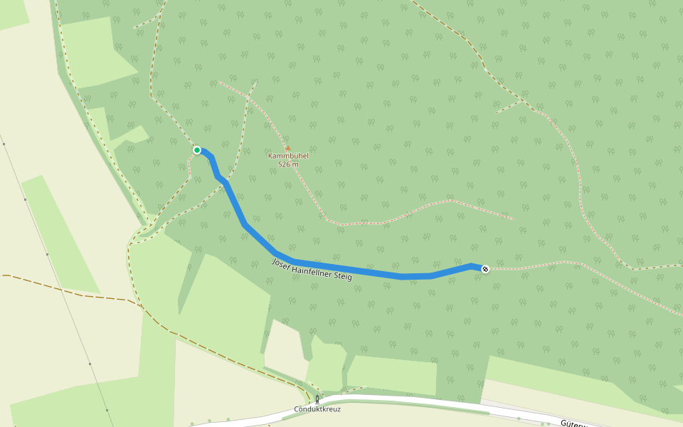 Josef Hainfellner Steig walking route map in Flatz