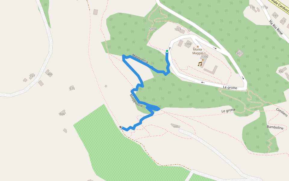 Maggiolina walking route map in Bertinoro