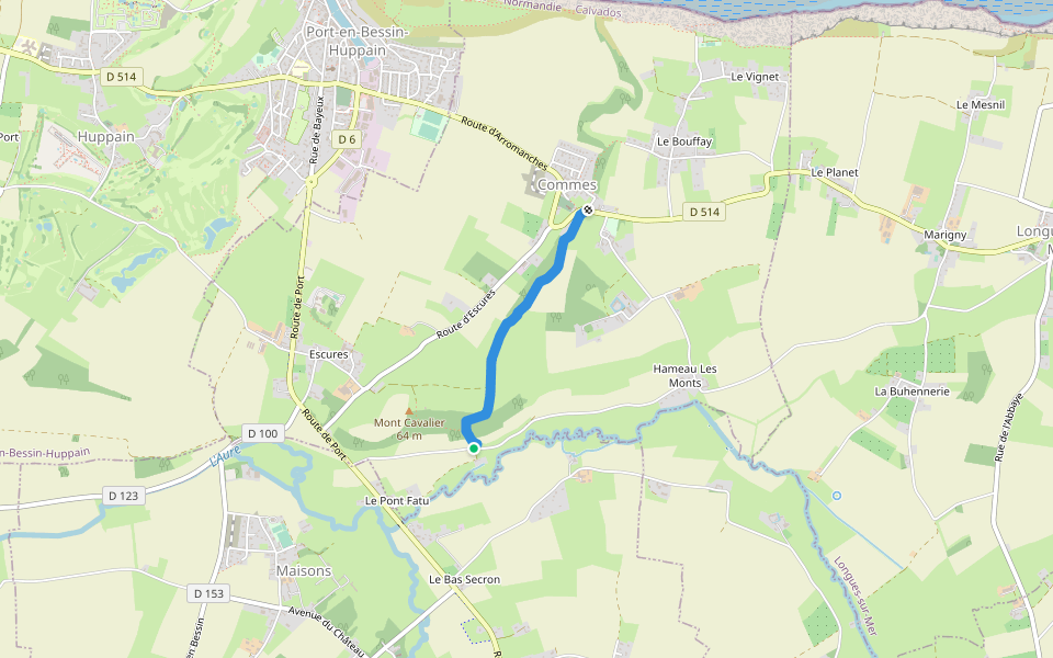 Chemin aux Ânes walking route map in Commes