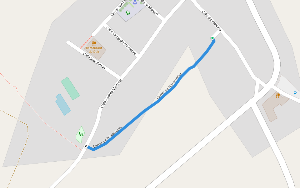 Carrer de l'Escorredor walking route map in Algar de Palància