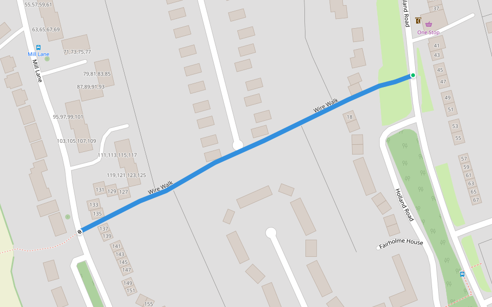 Wire Walk walking route map in Oxted