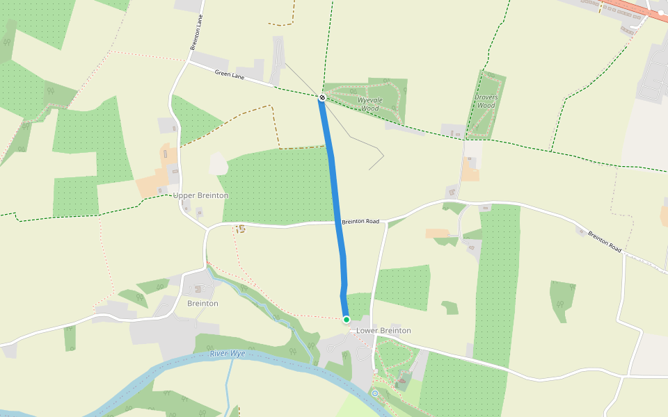 Church Walk walking route map in Breinton