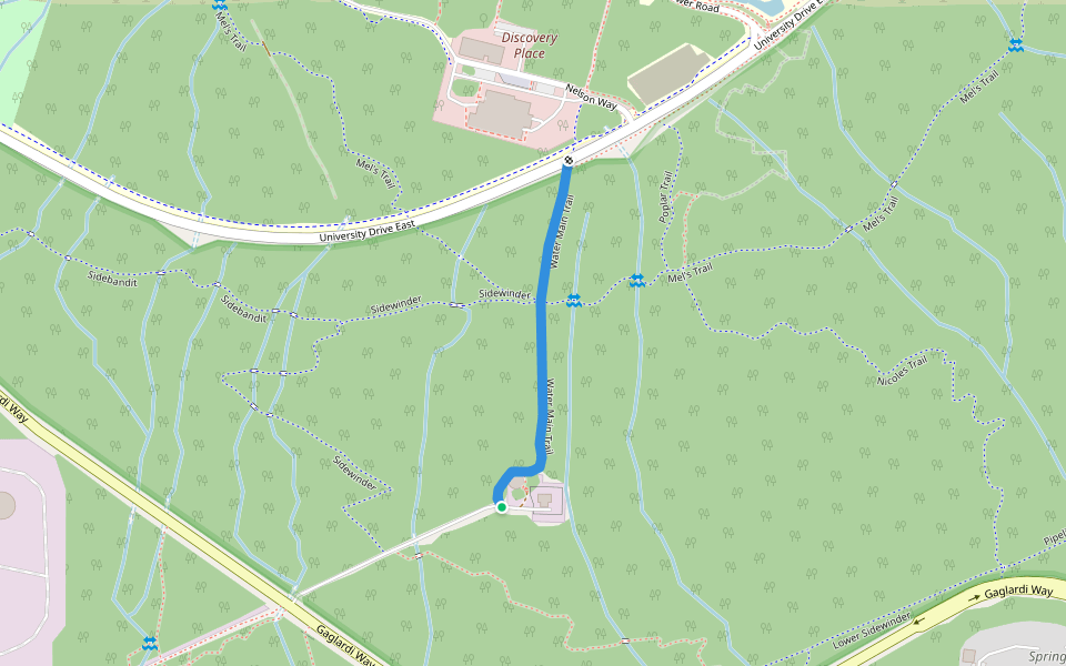 Water Main Trail walking route map in Burnaby