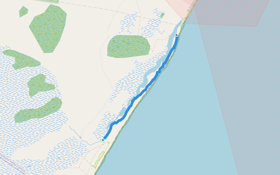 Jerusalem Creek Track walking route map in Esk