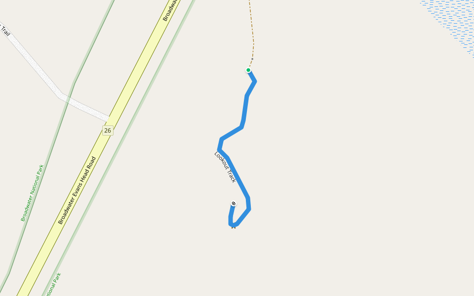 Lookout Track walking route map in Broadwater