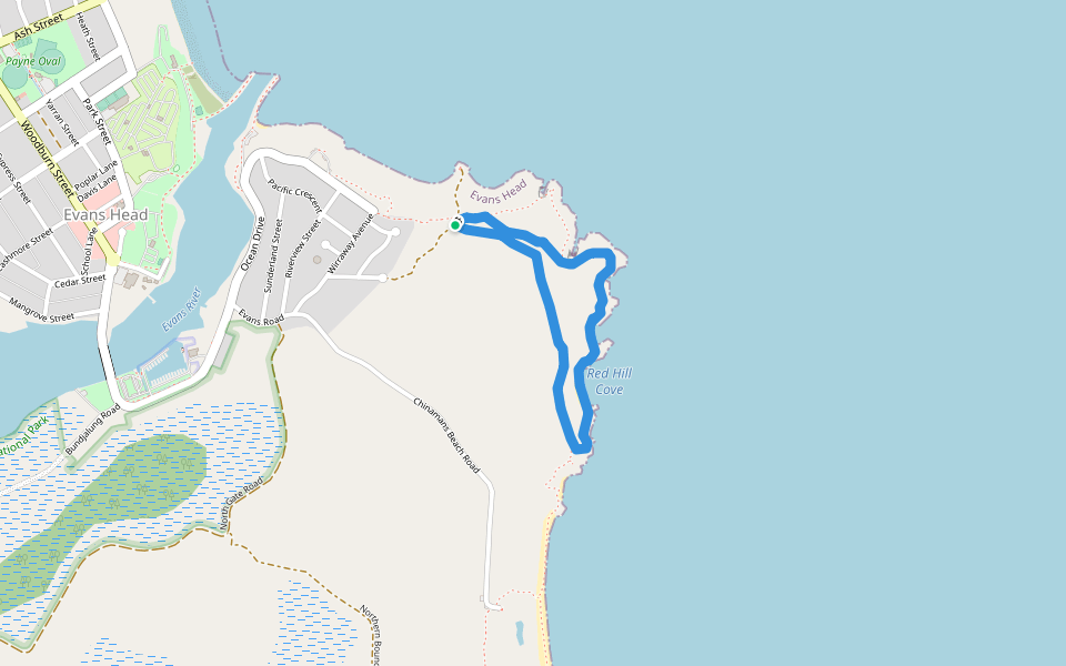 Laurie Wilson Walk walking route map in Evans Head