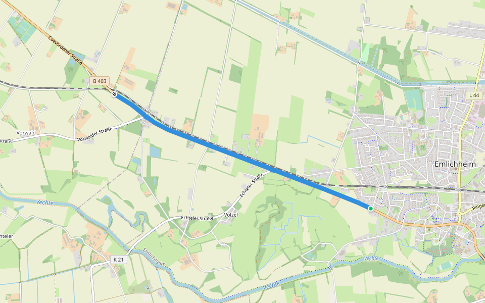 Coevordener Straße walking route map in Emlichheim