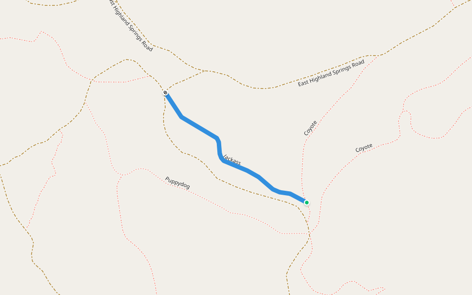 Jackass walking route map in Kelseyville