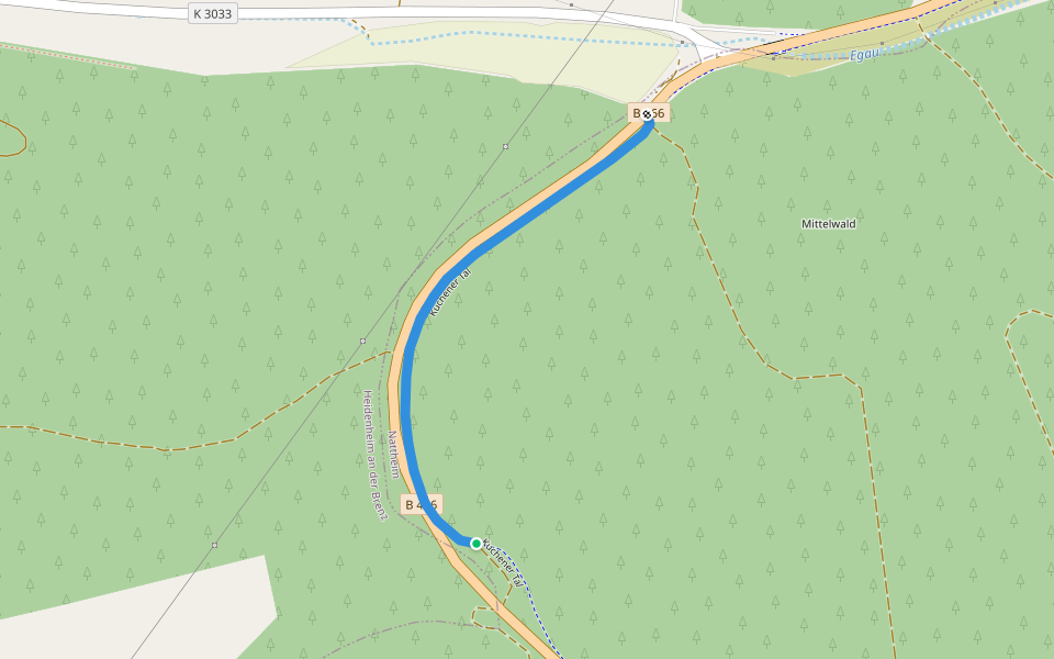 Kuchener Tal walking route map in Nattheim