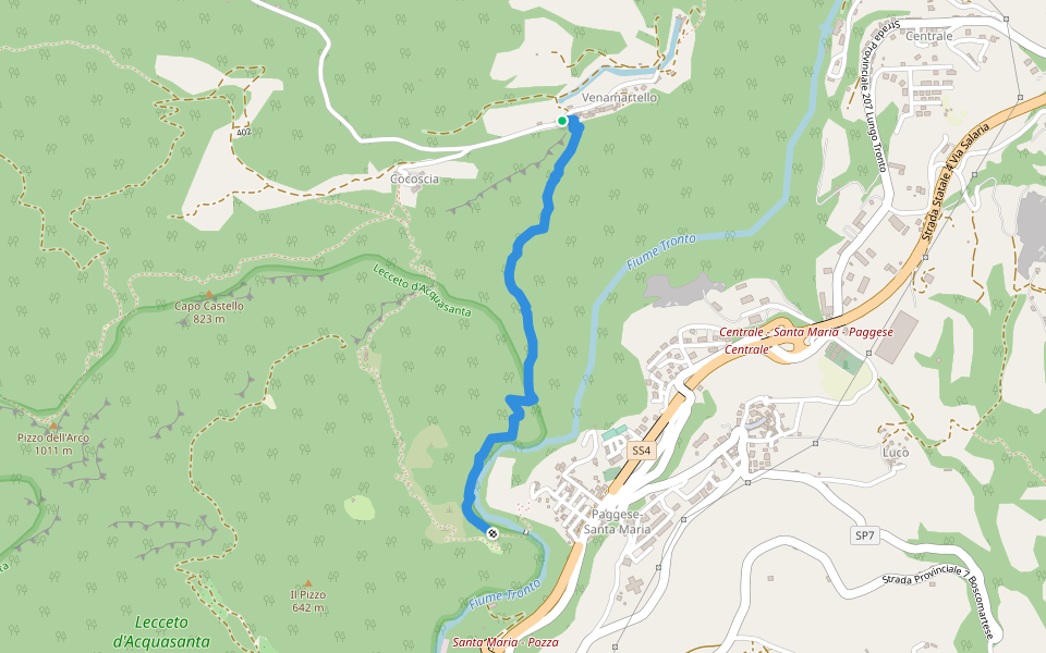 Venamartello walking route map in Venamartello