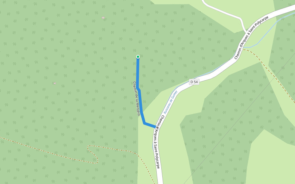 Chemin de la Meniéro walking route map in Missègre