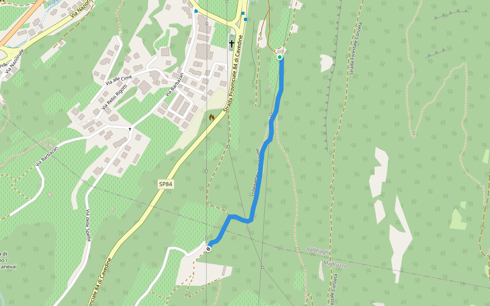 collegamento Calavino walking route map in Padergnone