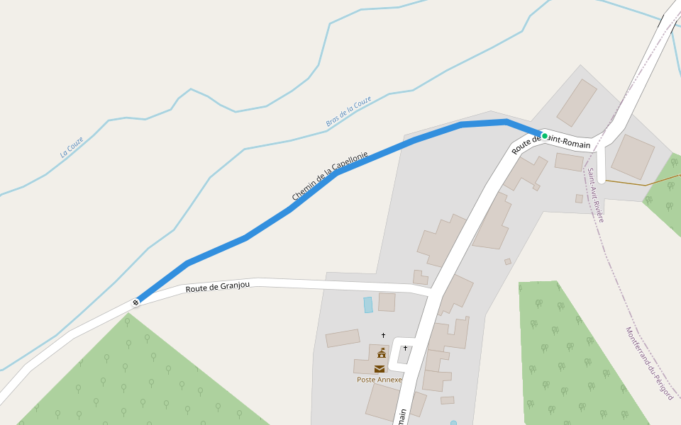 Chemin de la Capellonie walking route map in Montferrand-du-Périgord