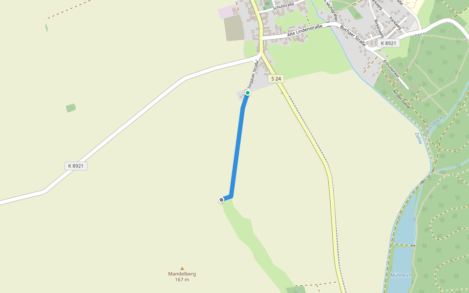 Alter Hammerweg walking route map in Dahlen