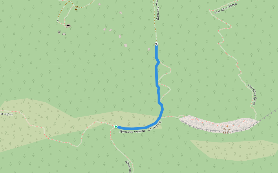Даньова чешма - Св. Нестор walking route map in Asenovgrad