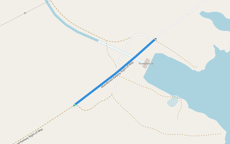 Abandoned Railway Right-of-Way walking route map in Birsay
