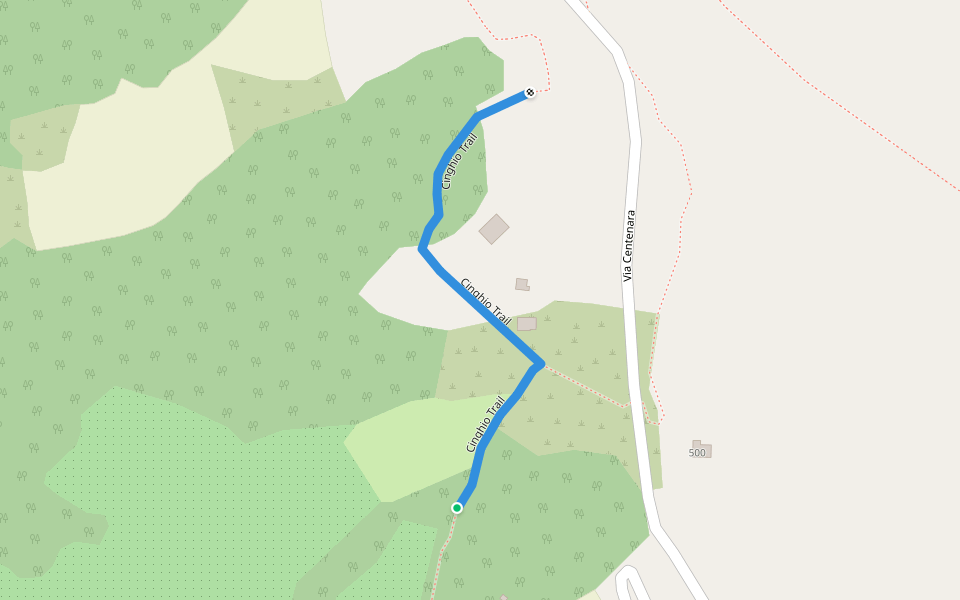 Cinghio Trail walking route map in Diolaguardia