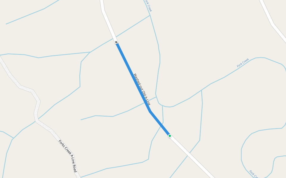 Washed out Old A-Line walking route map in Raymond