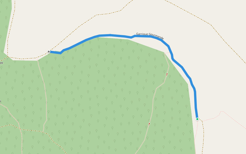 Garrigue Gourmande walking route map in Congénies