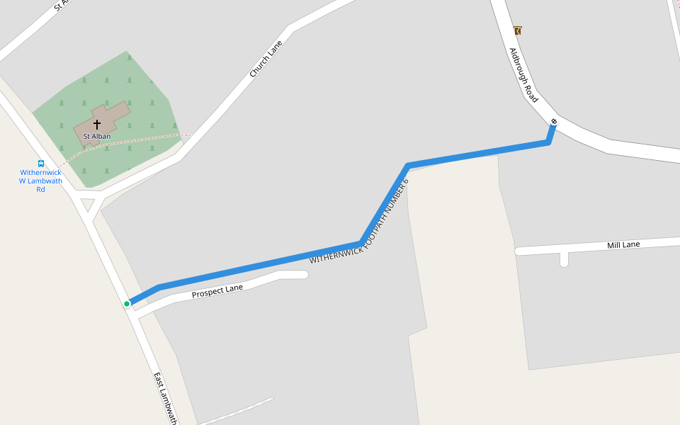 WITHERNWICK FOOTPATH NUMBER 6 walking route map in Withernwick