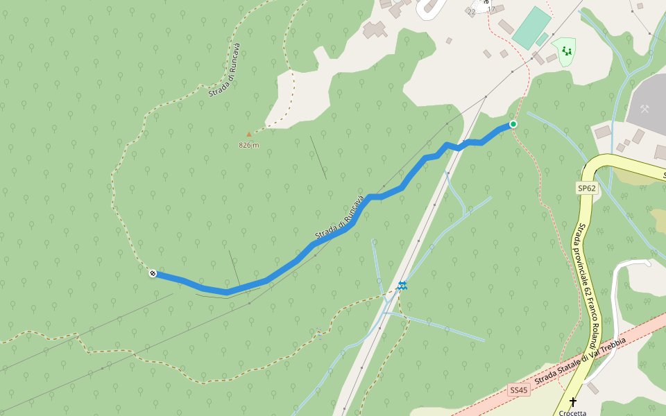 Strada di Runcavà walking route map in Marzano