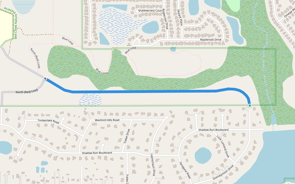 Yellow Spur walking route map in Riverview