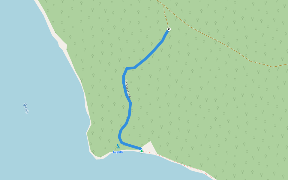 Sejina staza walking route map in Lukavac