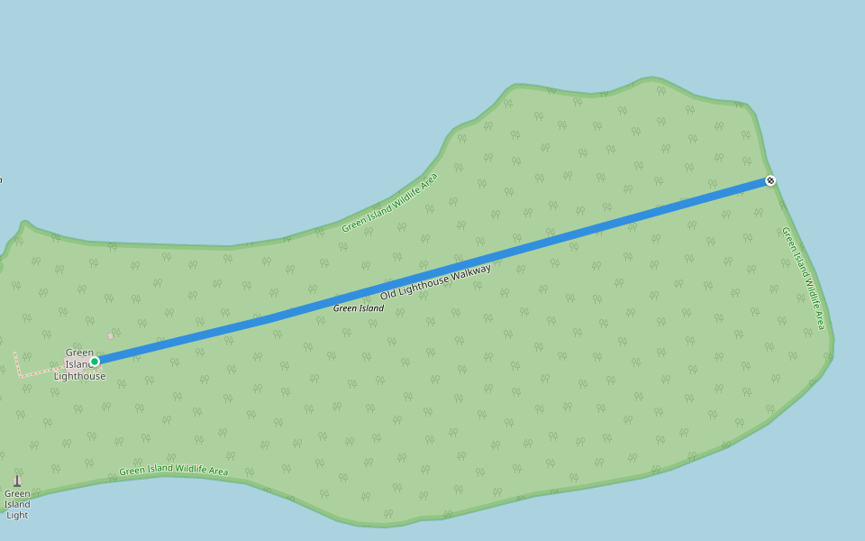 Old Lighthouse Walkway walking route map in Put-in-Bay