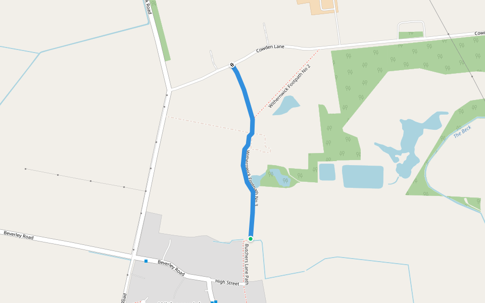 Withernwick Footpath No 3 walking route map in Withernwick