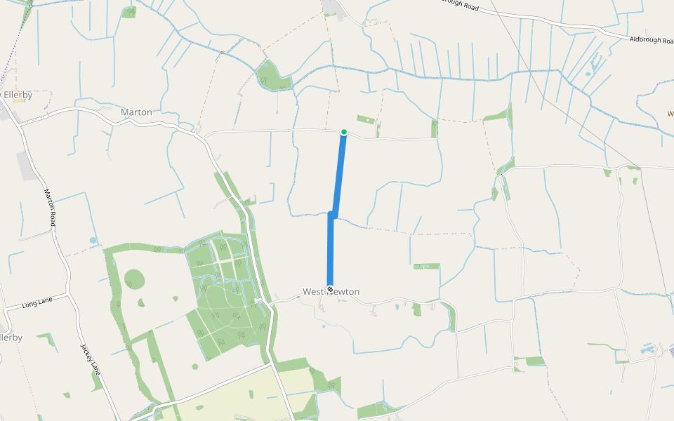 Aldbrough Footpath No 9 walking route map in Marton