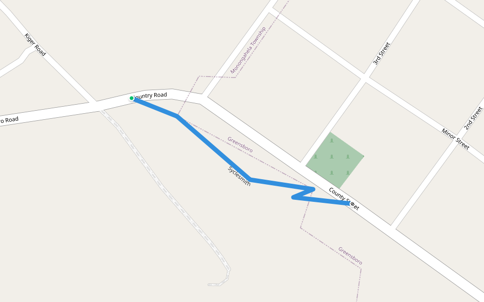 Syclesmith walking route map in Greensboro