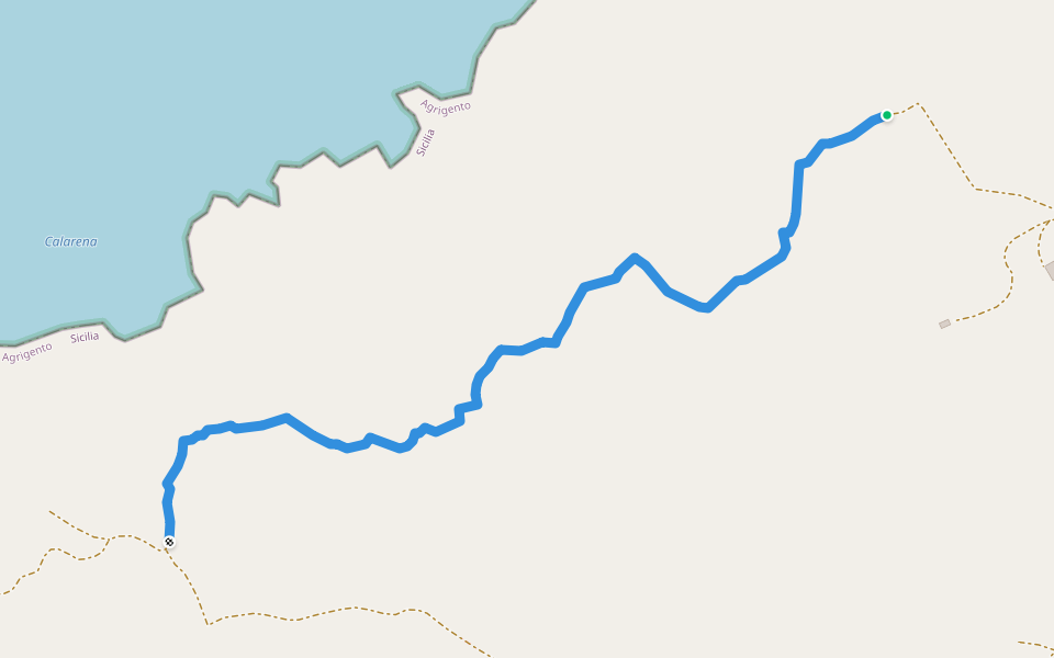 Sentiero delle turriache walking route map in Linosa