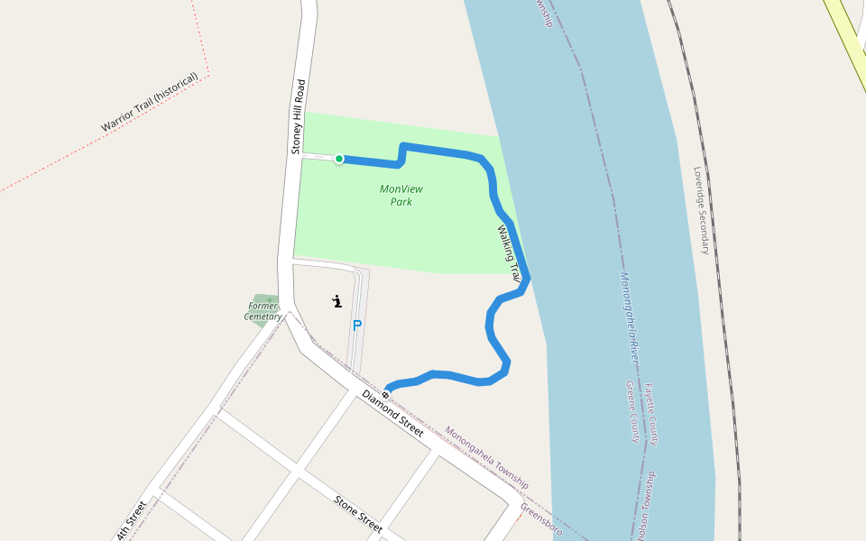 Walking Trail walking route map in Greensboro