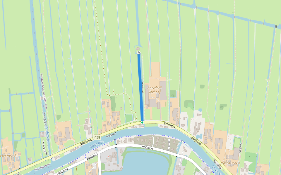 Weijland walking route map in Nieuwerbrug aan den Rijn