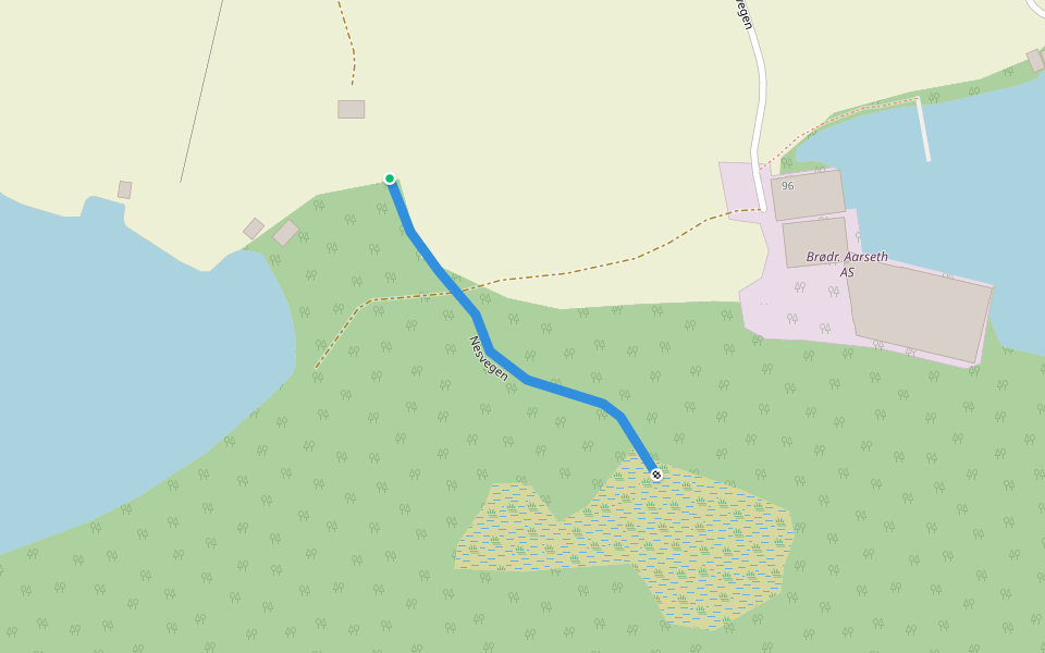 Nesvegen walking route map in Vik