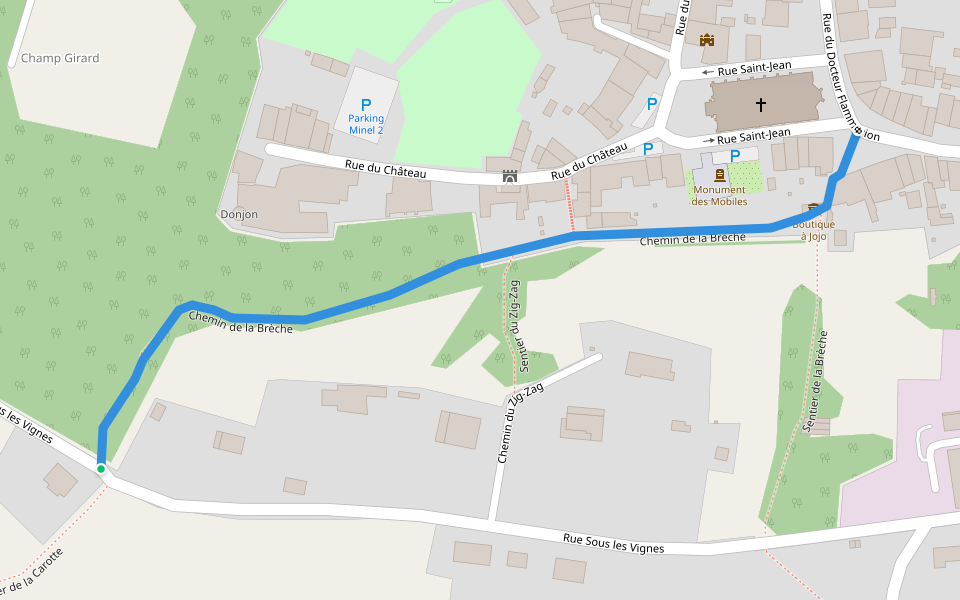 La Brèche walking route map in Nogent