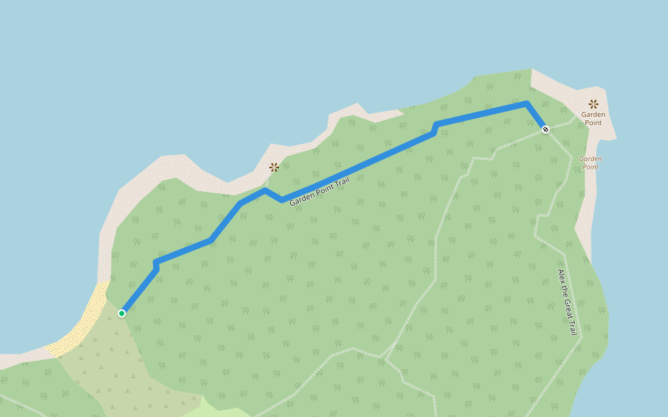 Garden Point Trail walking route map in Swans Island