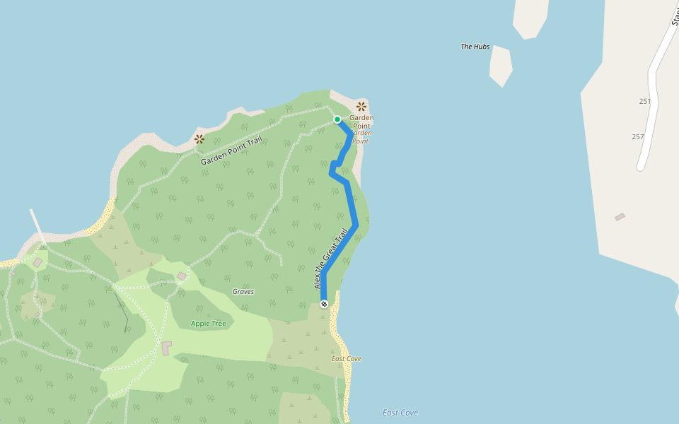 Alex the Great Trail walking route map in Swans Island