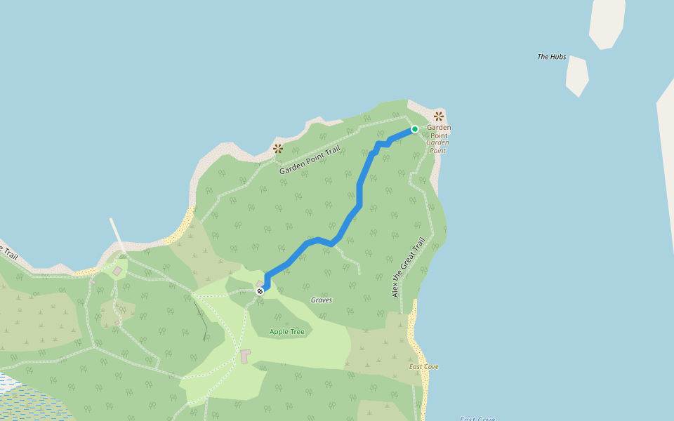 Buswell Trail walking route map in Swans Island