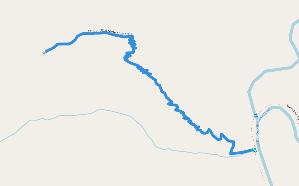 sentier de la mine chimère 4 walking route map in Dumbea