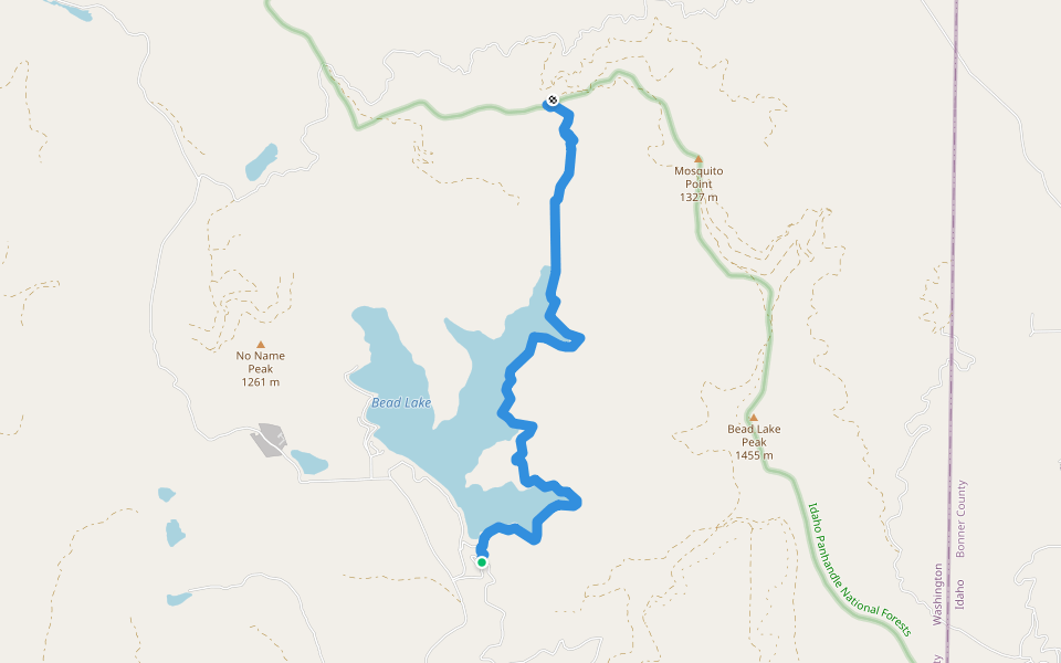 Bead Lake Trail walking route map in Newport