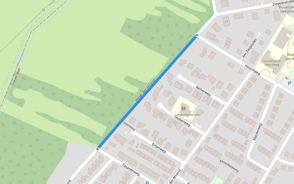 Hinter der Ahrend walking route map in Geestland