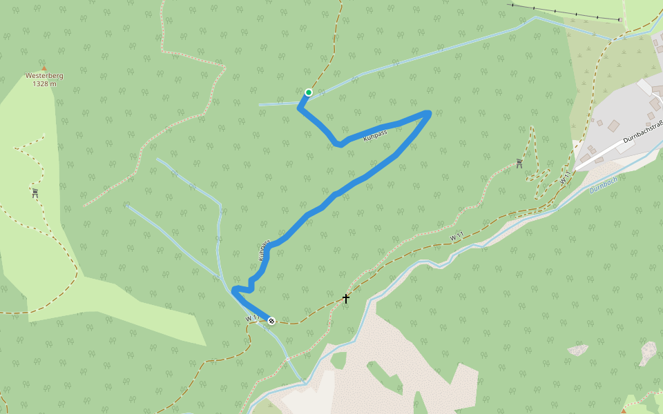 Kühpass walking route map in Schliersee
