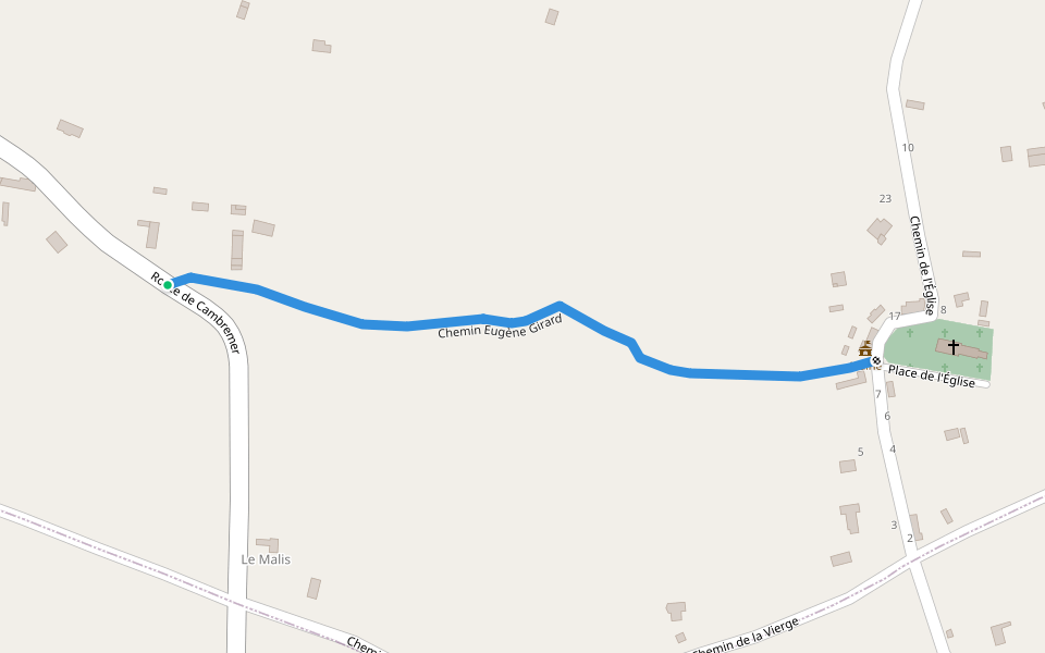 Chemin Eugène Girard walking route map in Saint-Jouin