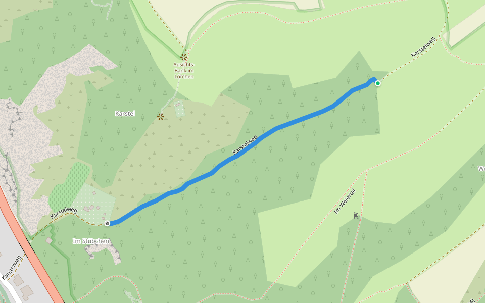 Karstelweg walking route map in Lahnstein