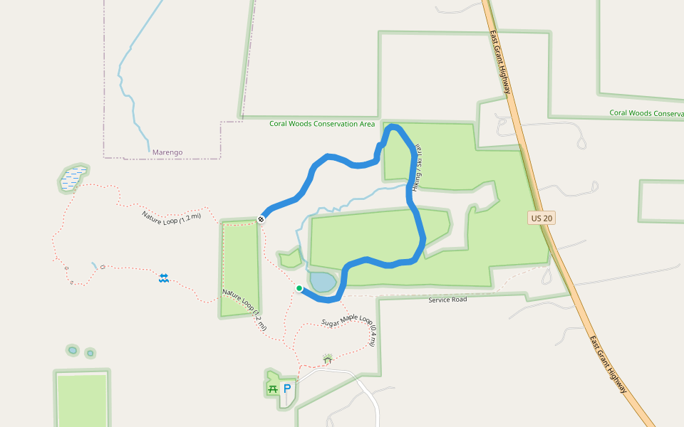 Hiking / Ski Trail walking route map in Marengo